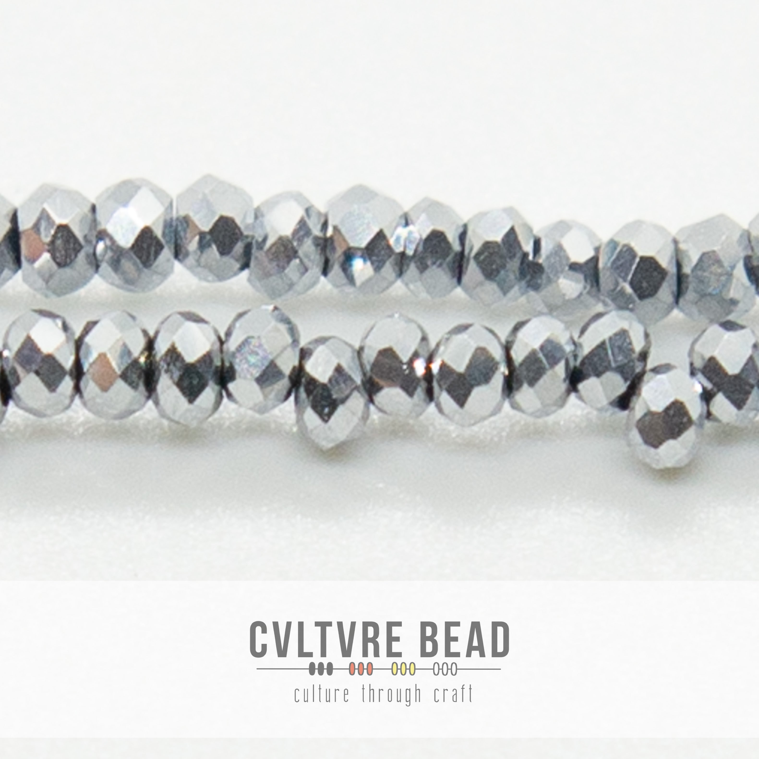 Crystal Lane Rondelle - 1.5x2.5mm -  Op. Silver Iris
